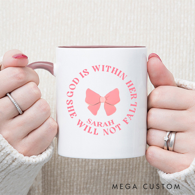 Personalized God Says I Am Bible Verse Inner Color Ceramic Mug with Name Birthday Religious Inspirational Gift for Christian