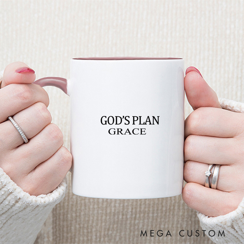 Personalized God's Plan Bible Verse Inner Color Ceramic Mug with Name Birthday Christmas Gift for Christians Best Gift for Christians