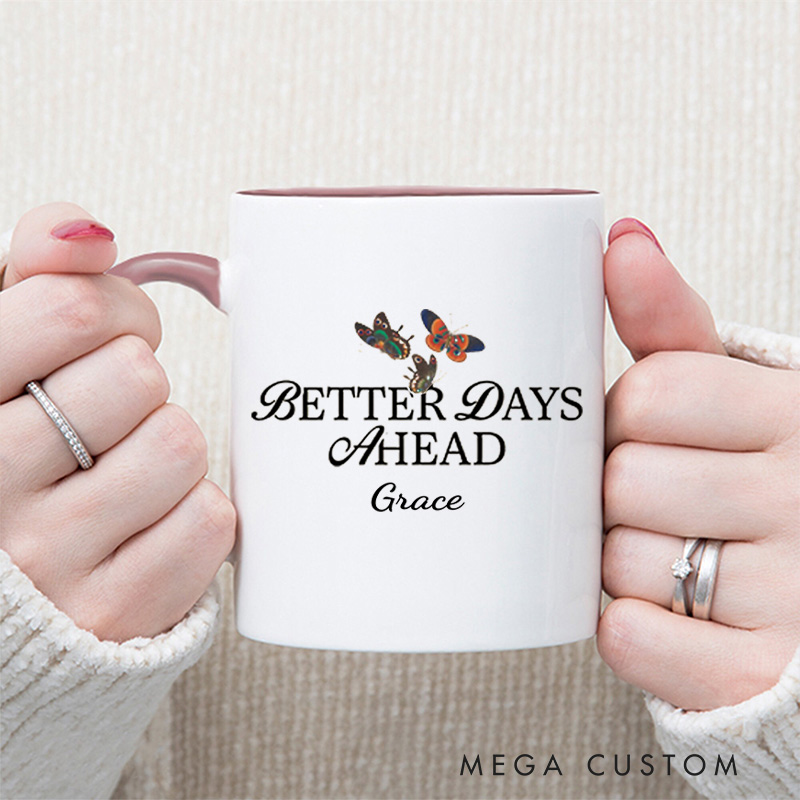 Personalized Better Days Ahead Bible Verse Christian Inner Color Ceramic Mug with Name Religious Gift Birthday Gift for Christian