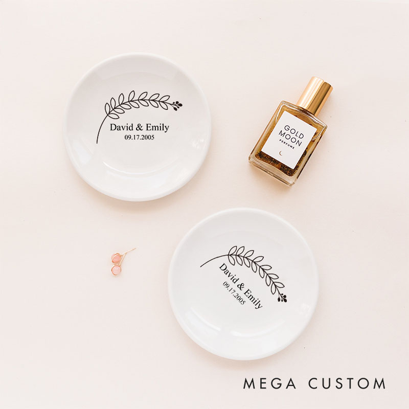 Personalized Named Ring Dish for Couple Anniversary Ring Holder for Her 20th Anniversary Jewelry Dish