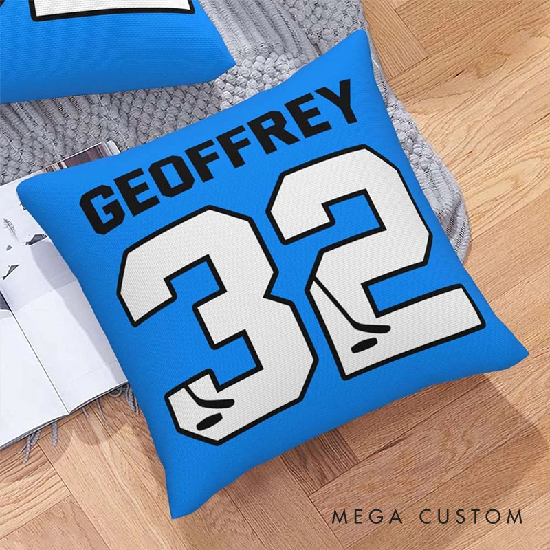 Personalized Sports Series Throw Pillow with Custom Player Name and Number