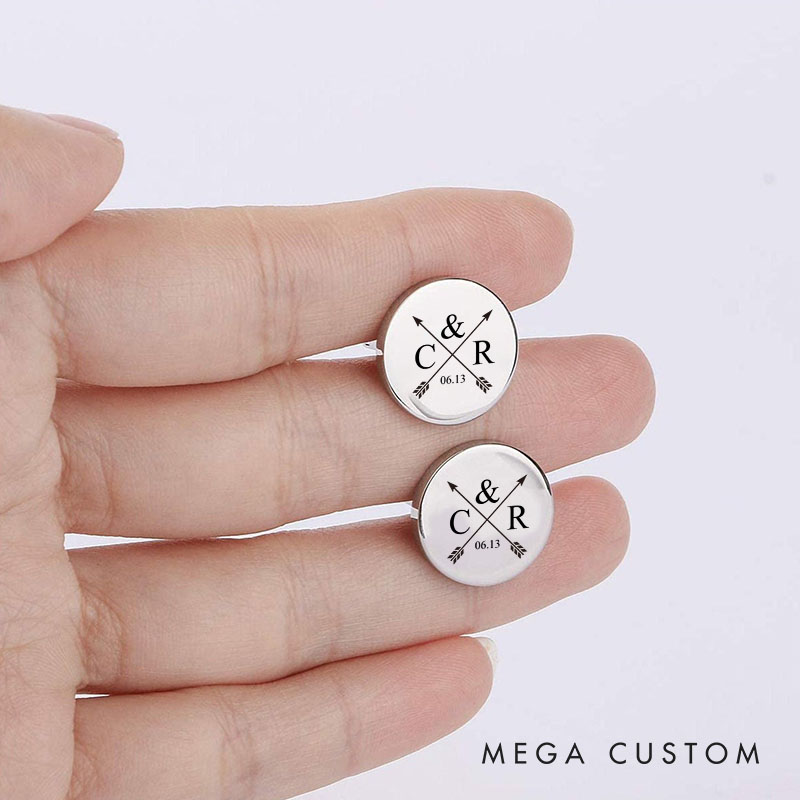 Personalized Cufflinks for Groom Cuff Links for Groomsmen Gift for Dad Bachelor Party Favors