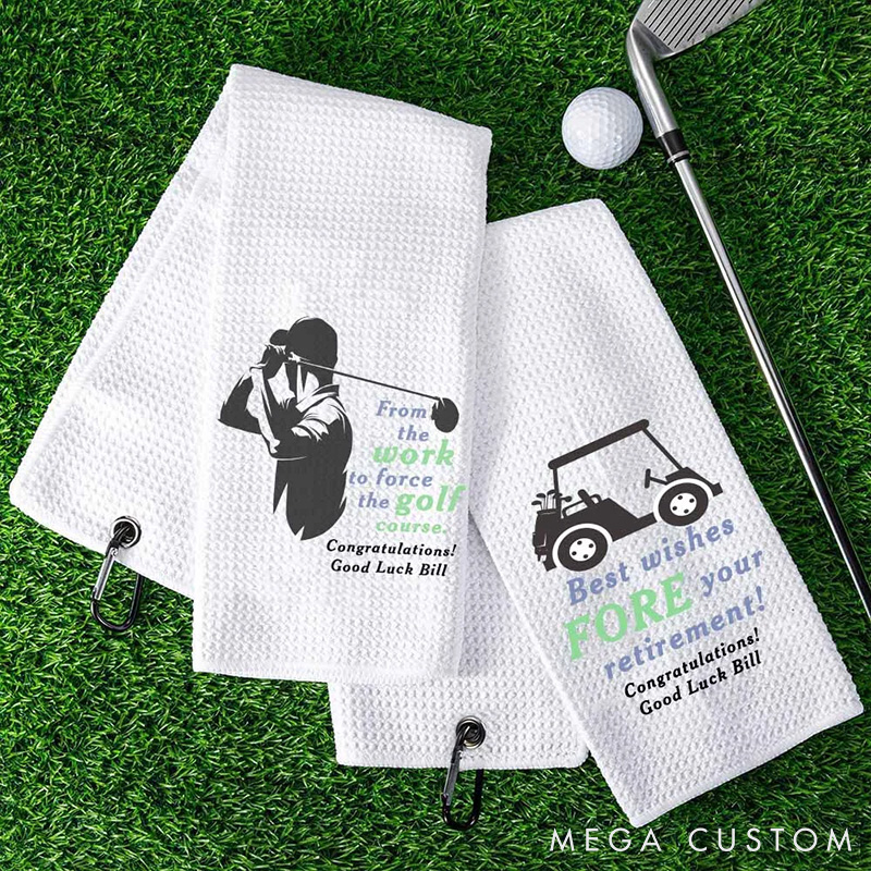 Personalized Golf Towel with Custom Text Gift for Golf Lovers