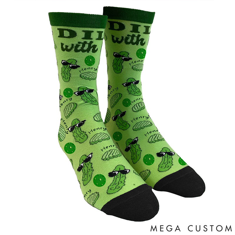 [Copy]Personalized Pickleball Socks with Fun Design and Custom Name