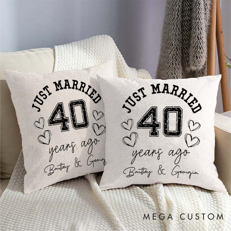 Personalized Couple 40th Anniversary Pillow Husband Wife 40 Years Anniversary Gift Pillow Home Decor
