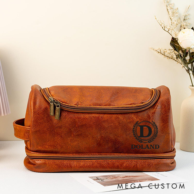 Personalized Groomsmen Leather Toiletry Bag Wedding Party Dopp Kit Bag Groom Groomsman Proposal Gift Shaving Kit Bag