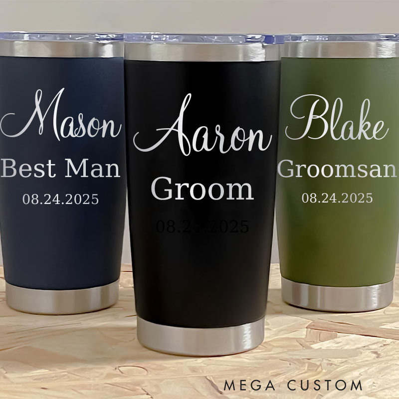 Personalized Groomsman Insulated Tumblers Laser Engraved Tumbler For Groom Groomsman Proposal Gift Tumbler Best Man Wedding Gift