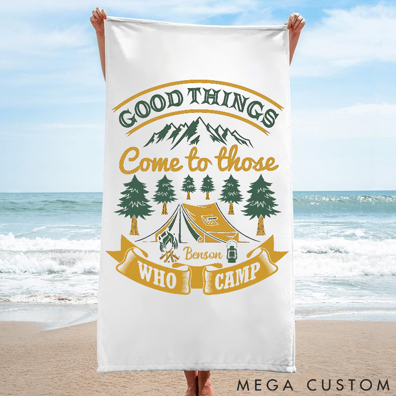 Personalized Camping Hiking Traveling Beach Towel Gift Outdoor Enthusiasts