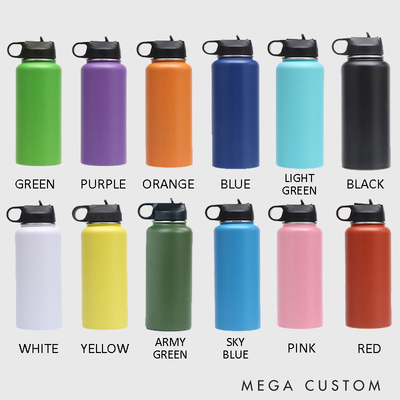 Personalized Mr and Mrs Acorns Couple 32oz Insulated Bottle with Straw