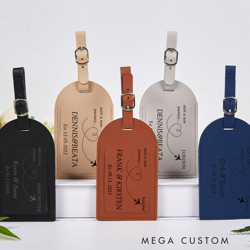 Personalized Anniversary Travel Luggage Tag Couple Journey Luggage Tags for Her Him Honeymoon Travel Luggage Tag for Couple