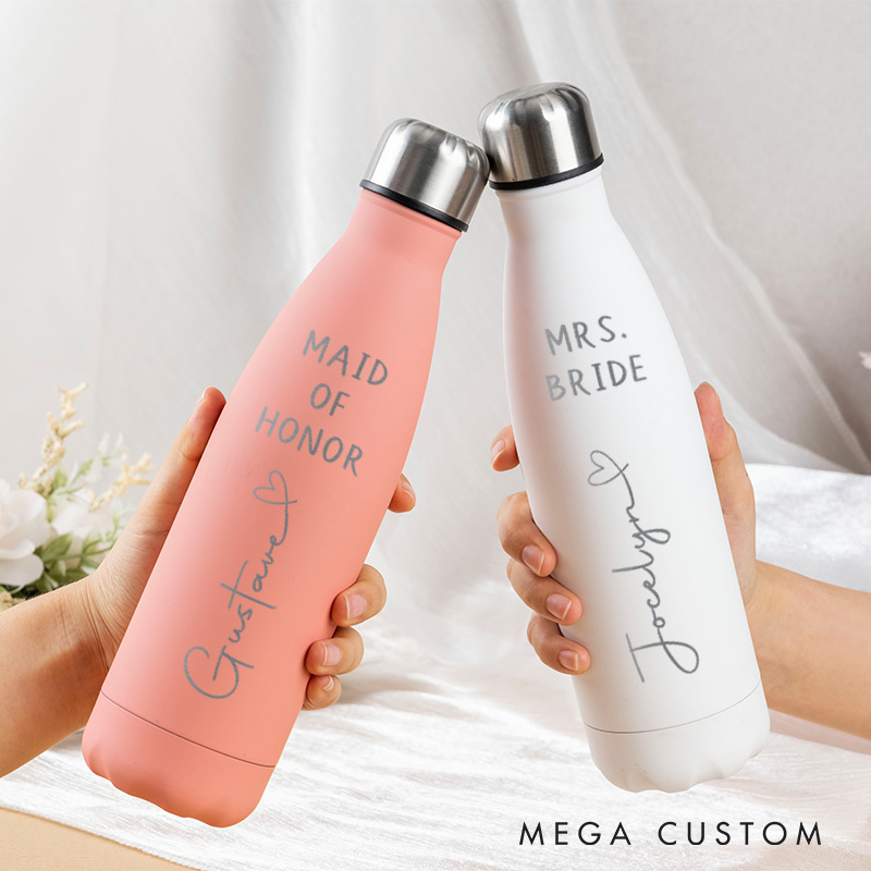 Personalized Best Team Ever Water Bottle for Bridesmaid Bride Tumbler Bachelorette Party Gift