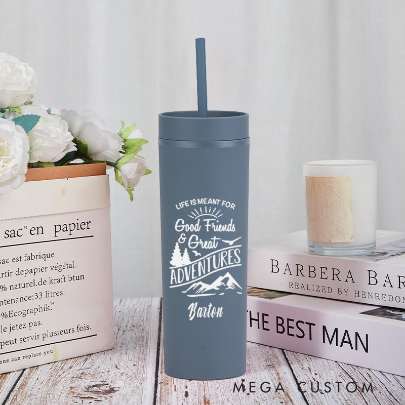 Personalised Adventures Hiking Camping Tumbler Nature Travel Lover Cup for Outdoor Enthusiasts