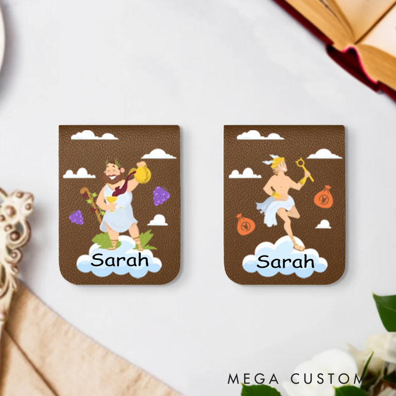 Personalized Multicolor Greek Mythology Gods Magnetic Bookmark Clip with Name Birthday Gift for Christian Book Lovers 