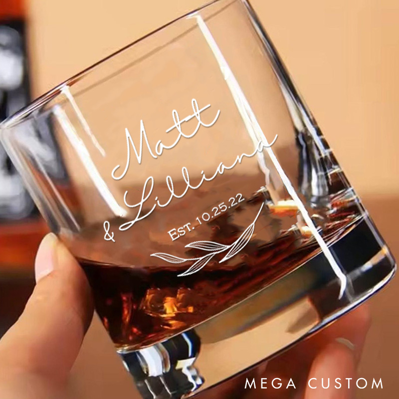 Personalized Wedding Couple Oliver Whiskey Glasses