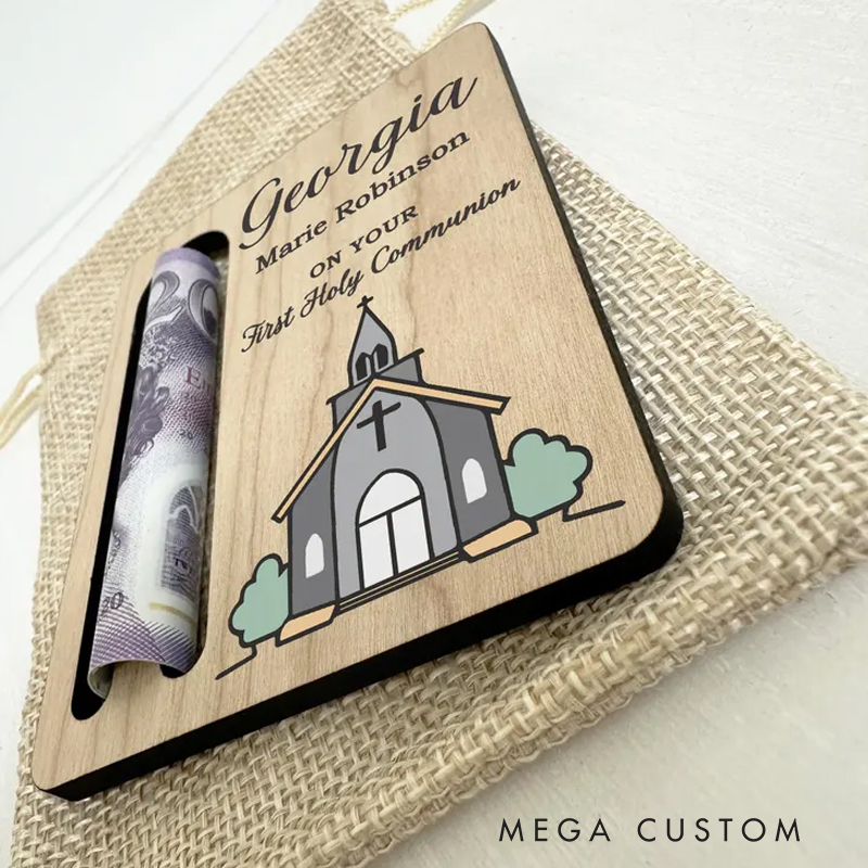 Personalised Christening Keepsake Money Wallet with Name Christening Money Gift Christening Money Holder