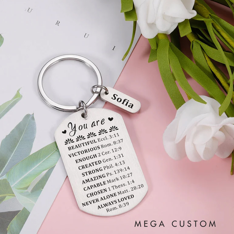 Personalized You Are Inspiration Keychain for Best Friend Christian Gift for Birthday Bible Verse Gift Inspirational Quote Gifts