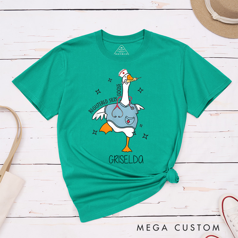 Personalized Nurse T-Shirts Registered Silly Goose Fashion Design T-Shirts
