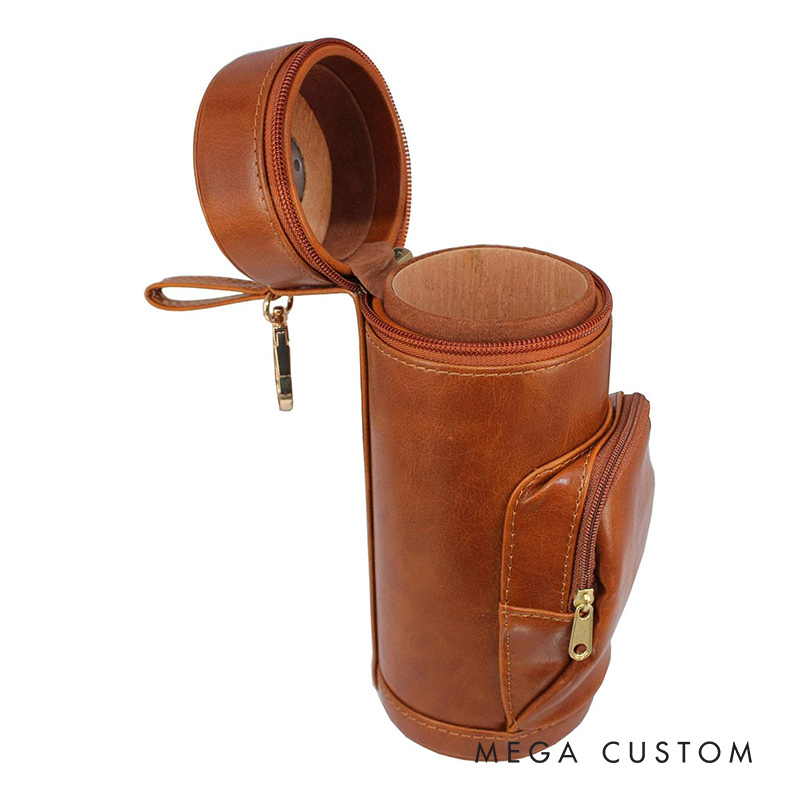 Personalized Vintage Leather Cigar Case for Groom Groomsman Proposal Gift Cigar Holder