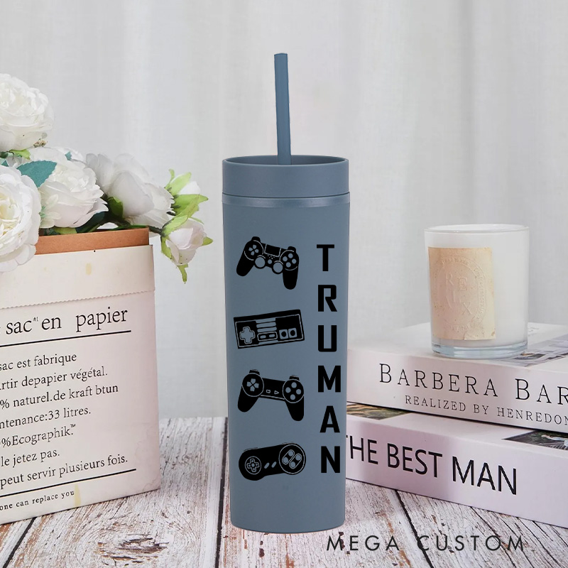 Personalised Retro Gaming Controllers Tumbler Game Enthusiasts Gift Geek Nerd