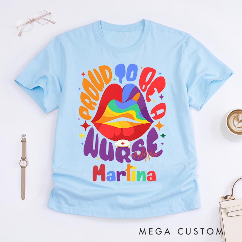 Personalized Nurse T-Shirts Proud to Be a Nurse Fashion Design T-Shirts