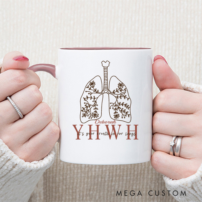 Personalized Job 33:4 Bible Verse Inner Color Ceramic Mug with Name Birthday Christmas Gift for Christians 