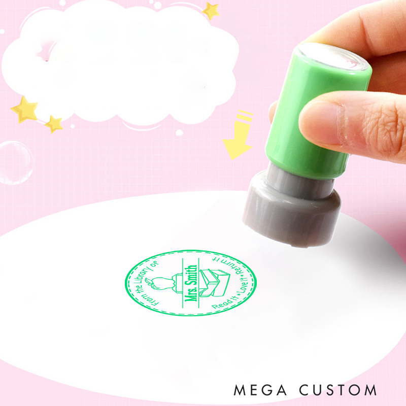 Personalized Teacher Stamps Read It Love It Return It Apple Book Design Perfect Teacher Appreciation Gift