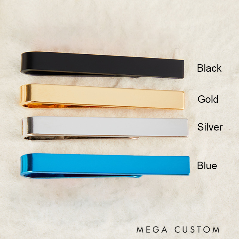 Personalized I Love You To The Moon And Back Engagement Wedding Narrow Tie Clip Silver Tie Bar