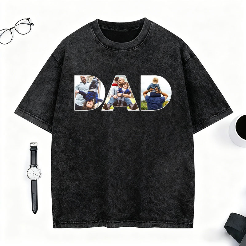 Personalized Custom Unisex T-shirt with Custom Photo Gift for DAD