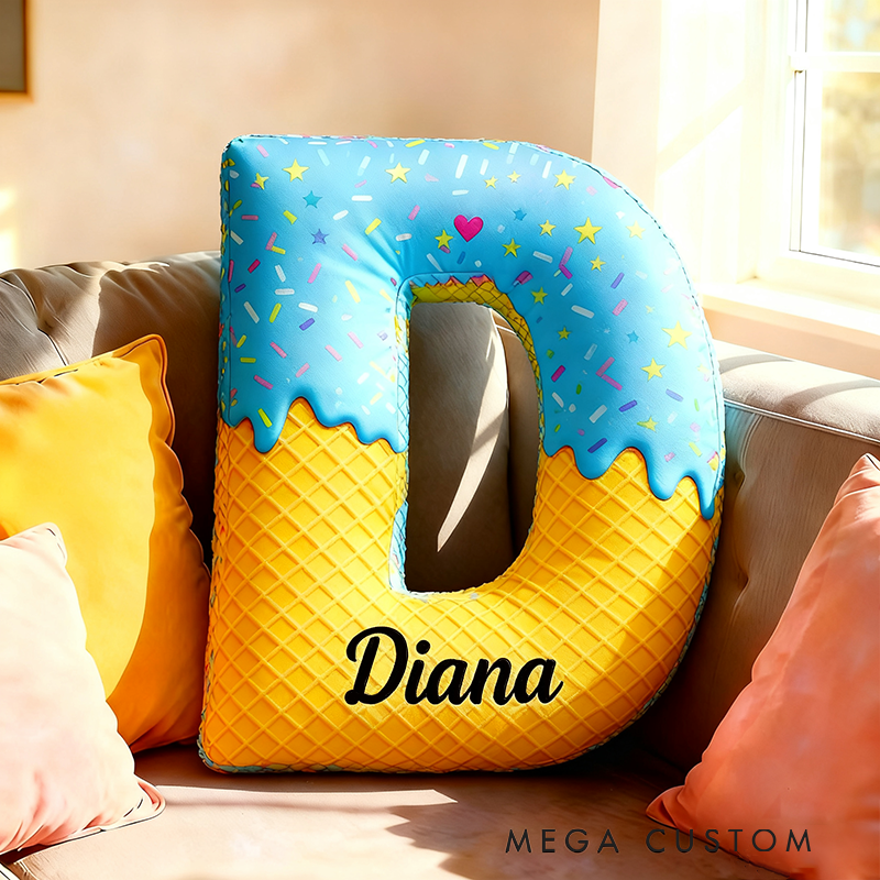 Personalized Cookie Letter Pillow Pillow with Custom Name 3D Graphic Print Unique Appreciation Gift