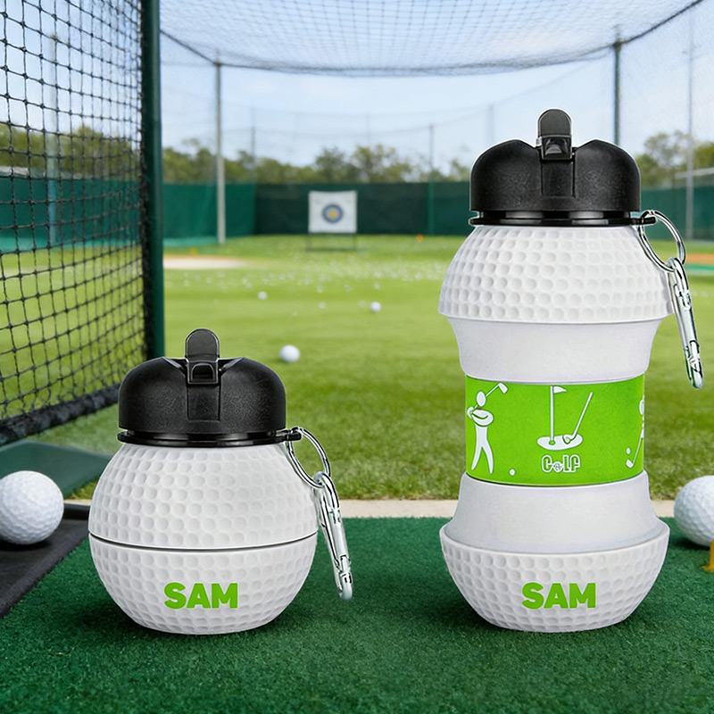 Personalized Foldable Clssic Golf Water Cup Silicone Golf Sports Water Bottle Custom Name Gift for Golf Lovers