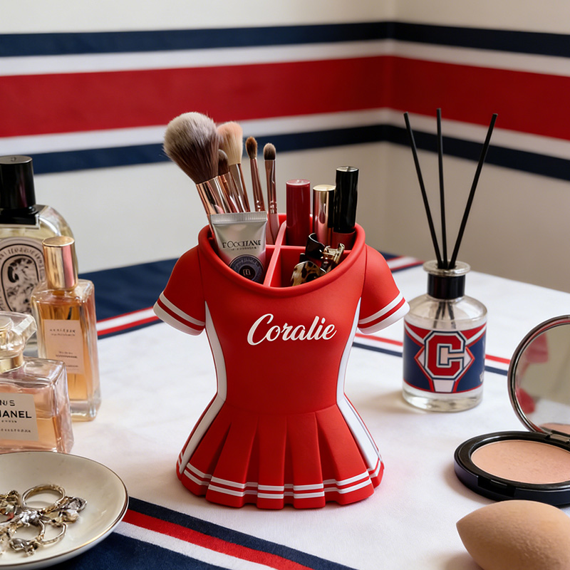 Personalized Cheerleading Uniforms Makeup Brush Organizer Desktop Storage Gifts for Cheerleading Teams