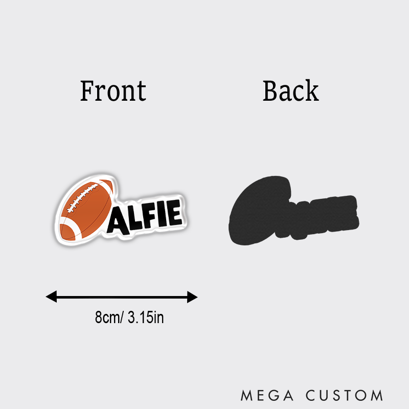 Personalized American Football and Rugby Name Fridge Magnets with Custom Player Name
