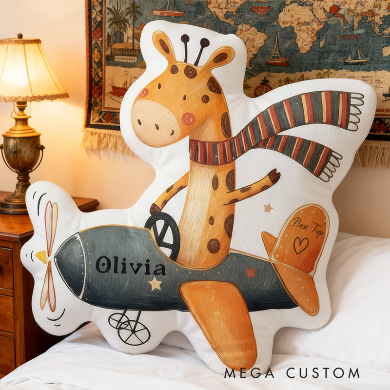 Personalized Giraffe Travel Pillow Graphic 3D Print Giraffe Best Trip Pillow Travel Souvenirs for Travel Lovers
