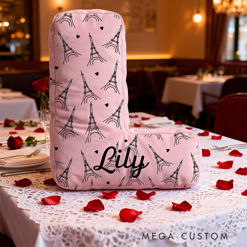 Personalized Paris Travel Pillow Graphic 3D Print Eiffel Tower Valentine's Day Paris Travel Souvenirs for Travel Lovers