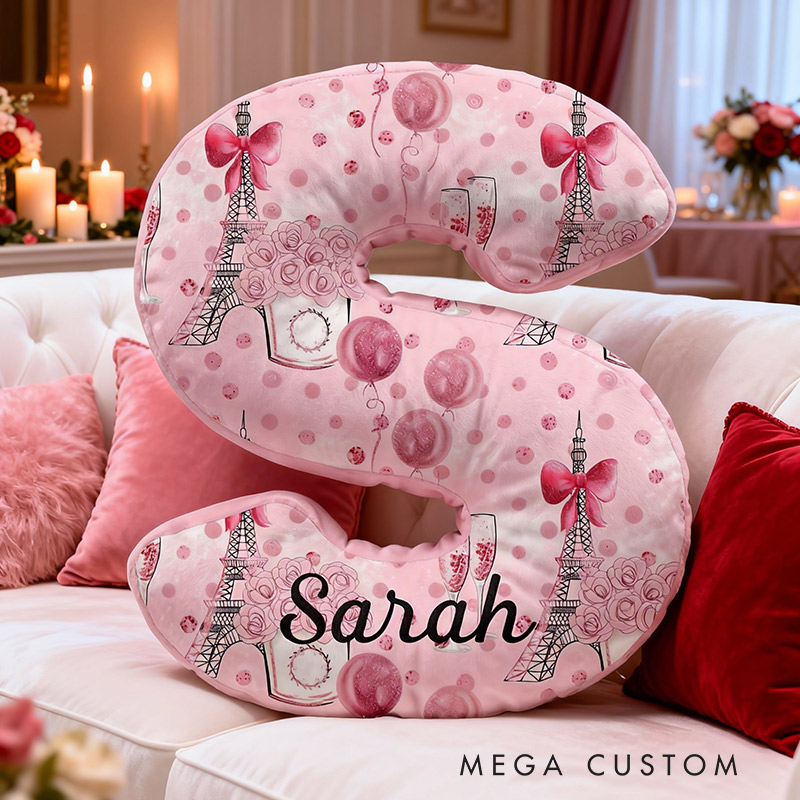 Personalized Paris Travel Pillow Graphic 3D Print Eiffel Tower Valentine's Day Vacation Date for Travel Lovers