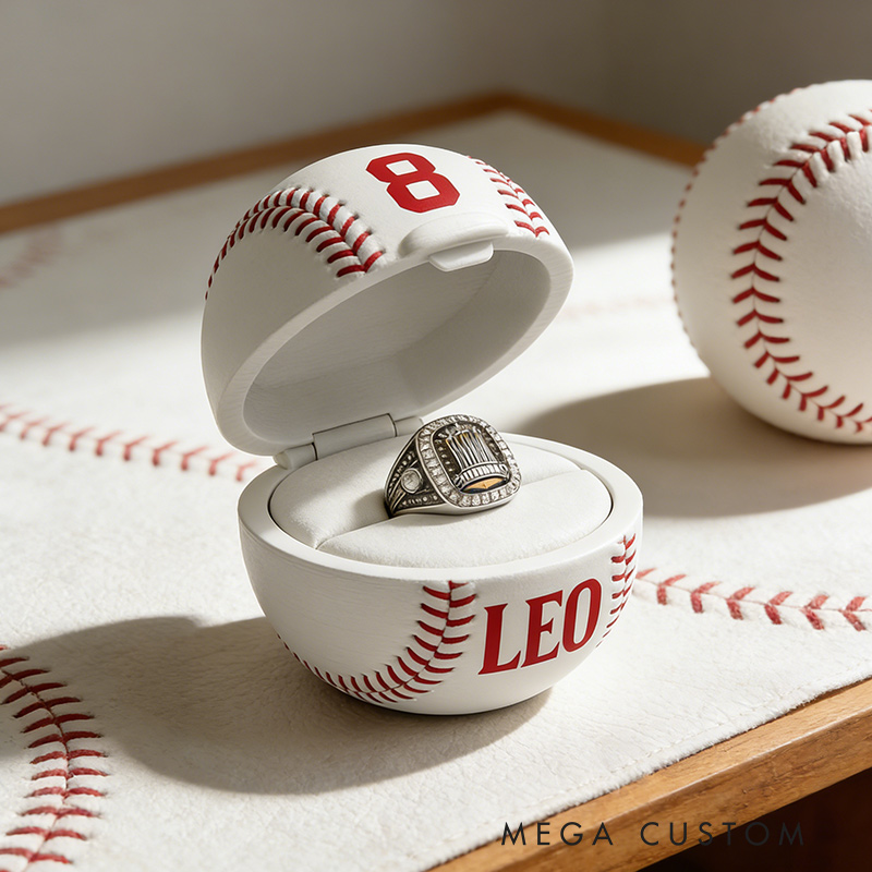 Personalized Baseball Ring Box 3D Printed Baseball Ring Box Championship Ring Box Gift for Boyfriend