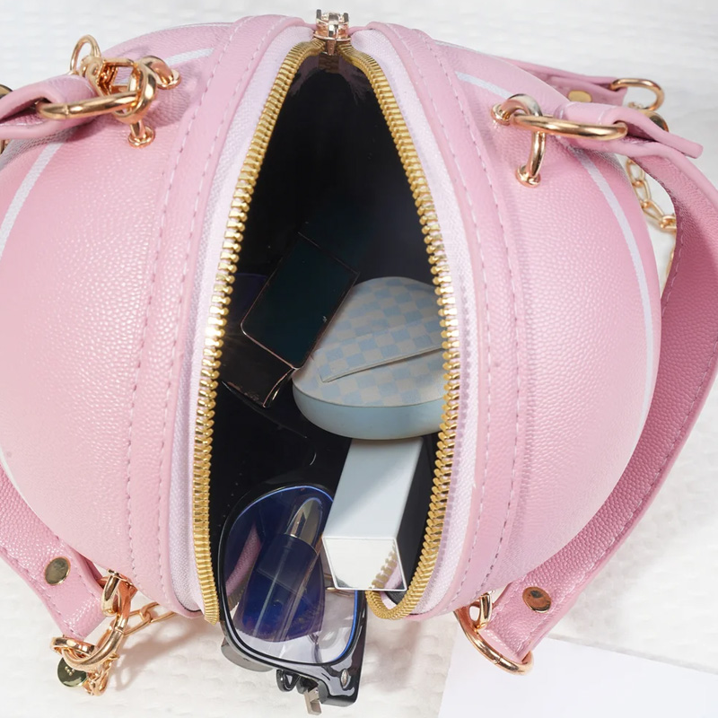 Personalized Basketball Style Spherical Bag with Initial Daily Sport Use Game Day Christmas Gift for Girl Basketball Lover