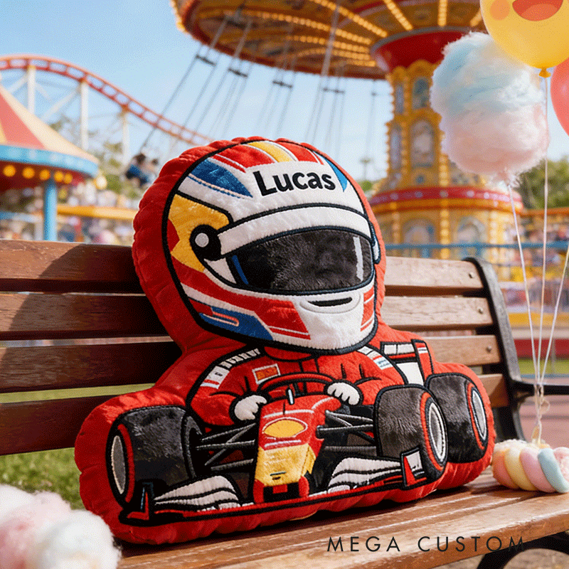 Personalized Racing Pillow Custom Name Plush Perfect Home Decor Gift for Racers and Racing Lovers