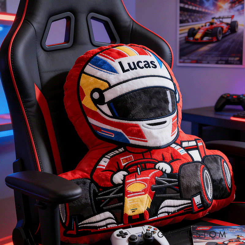 Personalized Racing Pillow Custom Name Plush Perfect Home Decor Gift for Racers and Racing Lovers