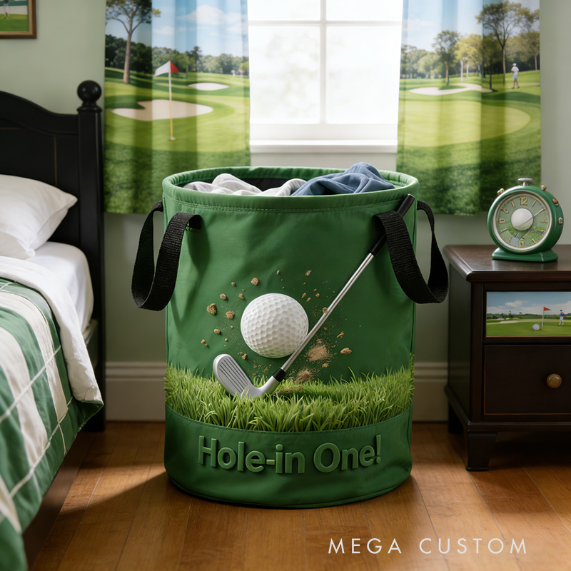 Personalized Golf Themed Storage Basket with Custom Text Name Gift for Golf Lovers