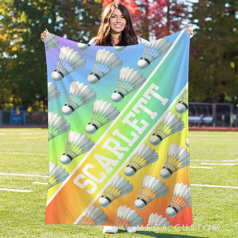 Personalized Sports Soft Throw Blanket Baseball Football Soccer Ball with Text Game Day Birthday Gift for Kids Sports Lovers