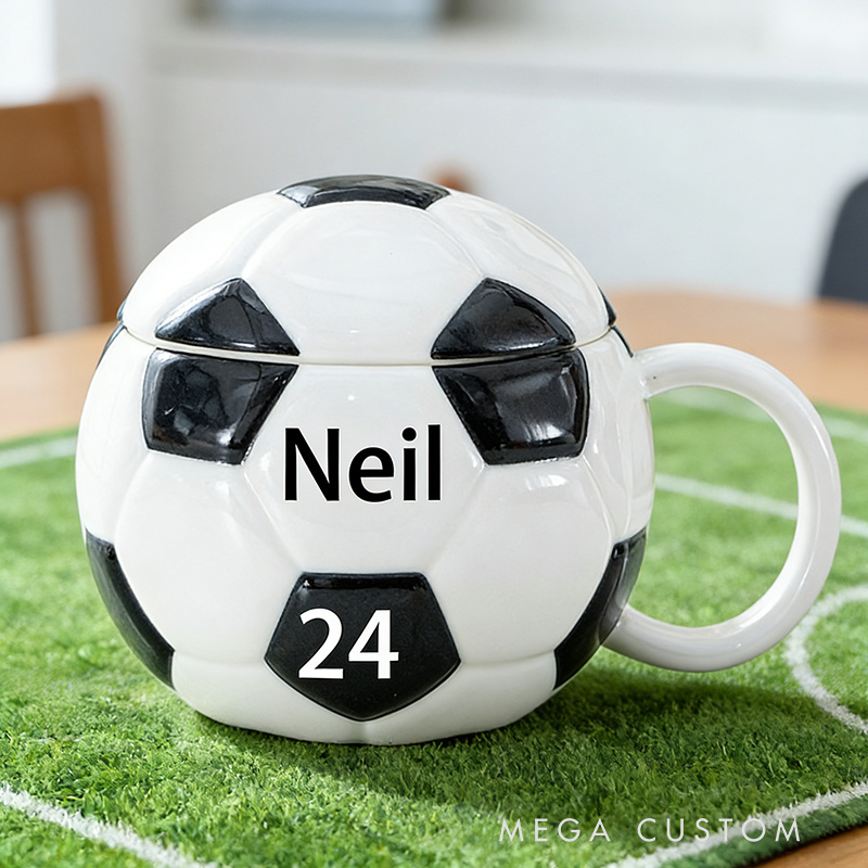 Personalized Soccer Baseball Cups Custom Name and Number Gift for Soccer Baseball Lovers