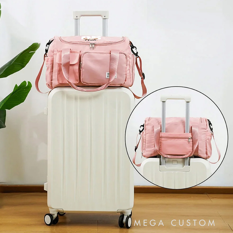 Personalized Ball Sports Name Number Large Travel Bag with Multiple Compartments and Shoulder Straps Birthday Back to School Gift for Sport Lover