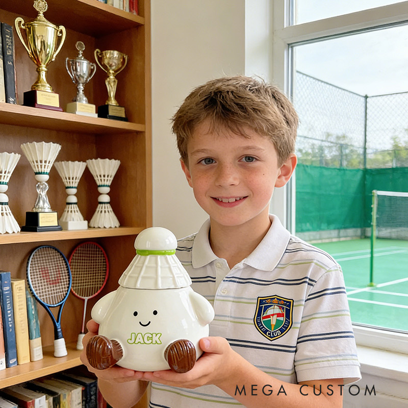 Personalized Badminton Mug Cute Badminton Coffee Cup with Custom Name Gift for Badminton Lovers