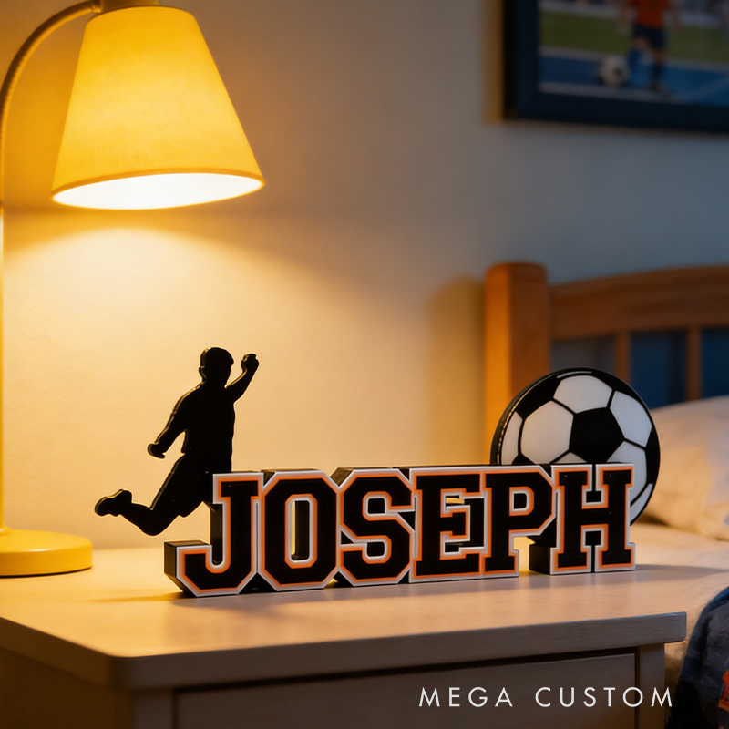 Personalized Soccer Name Sign Featuring Custom Name