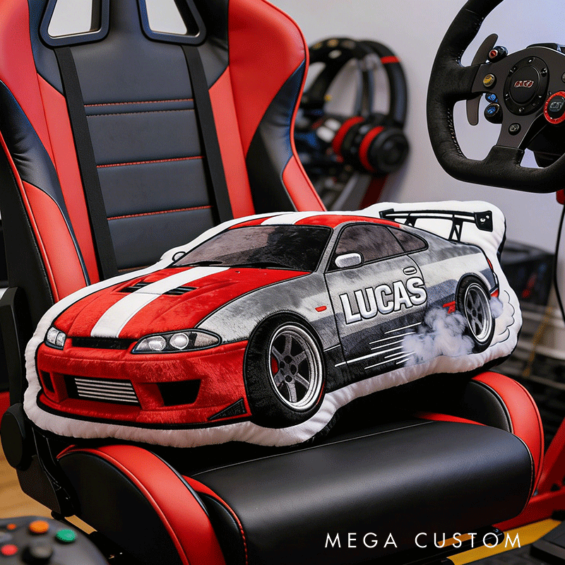 Personalized Racing Car Plush Pillow Custom Name Pillow Gift for Racer and Racing Enthusiasts
