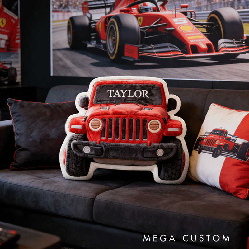 Personalized Racing Plush Pillow Custom Name Pillow Gift for Racer and Racing Enthusiasts