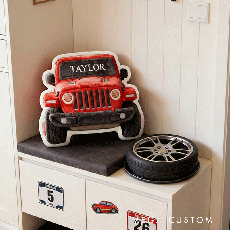 Personalized Racing Plush Pillow Custom Name Pillow Gift for Racer and Racing Enthusiasts