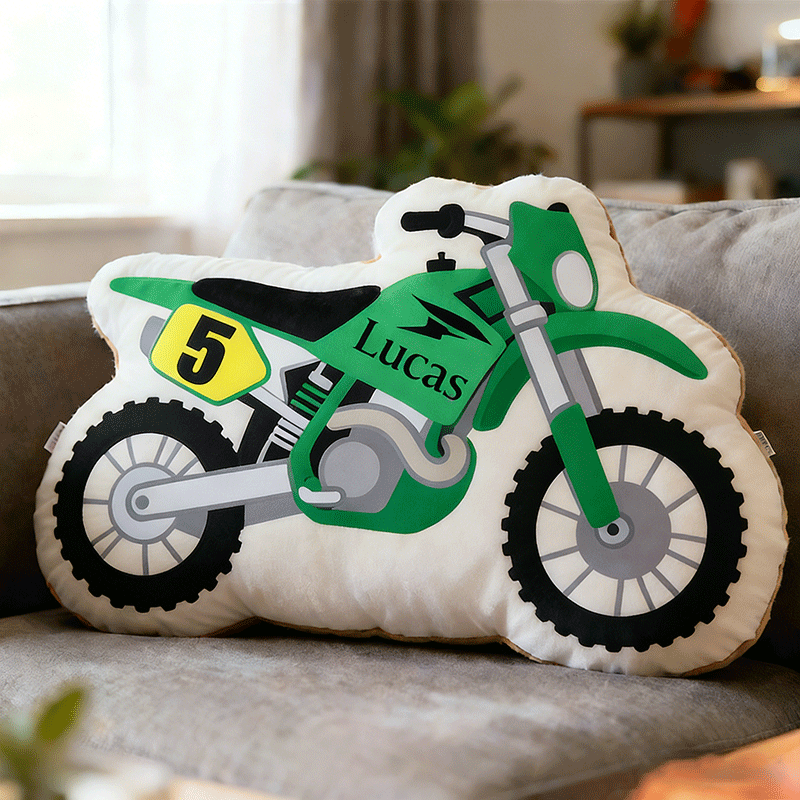 Personalized Motorcycle Fans Pillow with Custom Name 3D Graphic Print Unique Cushion Gifts