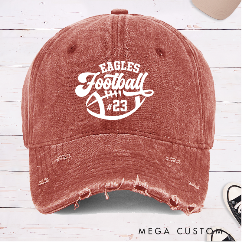 Personalized American Football Cap with Custom Team Name and Number for Sports Fans